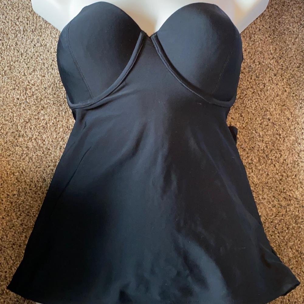 Black old navy bathing suit top tube bra top size xs new swim wear tankini